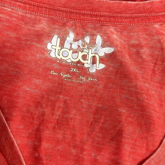 Touch By Alyssa Milano Chicago Blackhawks Red Distressed Logo T-Shirt Size 2XL - Picture 3 of 7